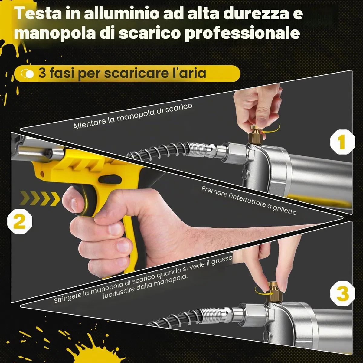 WingFly Pistola Per Grasso Compatibile Con Dewalt 18 V, 20 V, 10000 PSI, Motore senza spazzole, 600 ml, Ingrassatore per lubrificare veicoli e macchine (Senza batteria)