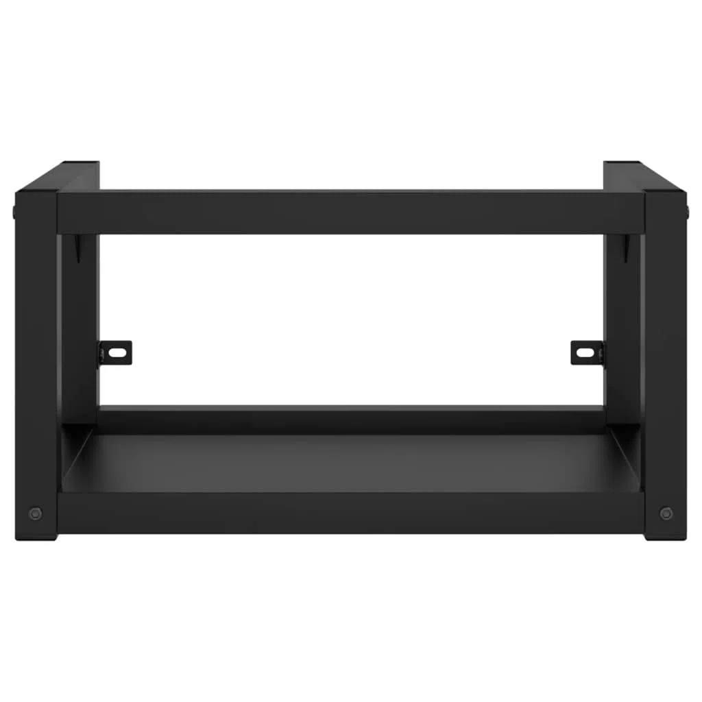 vidaXL Struttura per Lavabo a Parete Nera 40x38x31 cm in Ferro