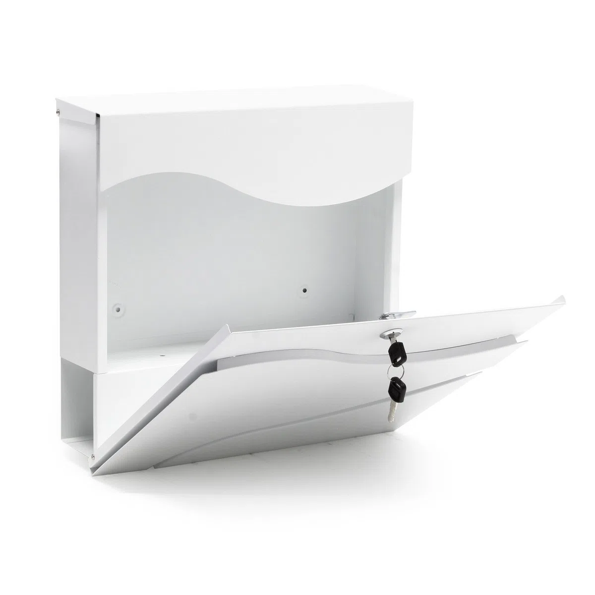 Wiltec Cassetta postale con vano portagiornale V31 bianco 370 x 105 x 370 mm