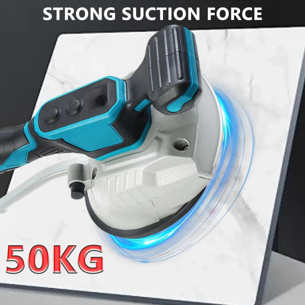 Vibratore per piastrelle, senza fili, con 8 velocità, display digitale regolabile, grande potenza di aspirazione, presa forte, per pavimenti, pareti e vetro