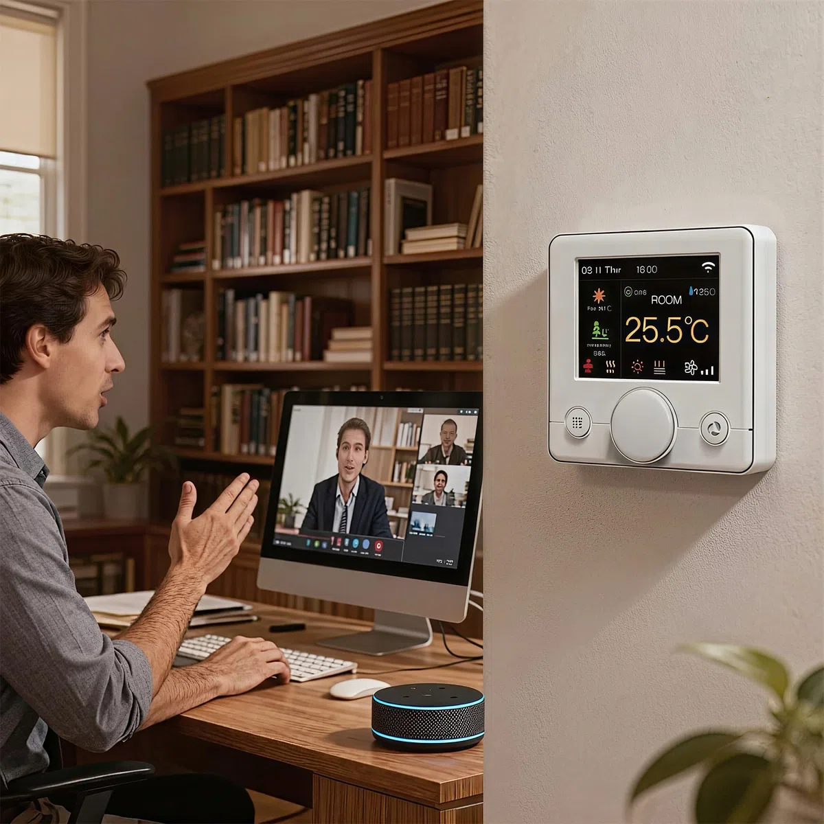 Smart Wifi Manopola Termostato A Colori Aria Condizionata con 2 tubi, Funziona con Alexa Google Home, 95~240 V CA