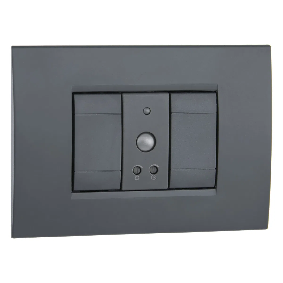 VEMER VE770700 SENS IR - Sensore di Movimento per Luci, Rilevatore Crepuscolare da Interno, Installazione su Scatola da Incasso 1 Modulo, Grigio Antracite