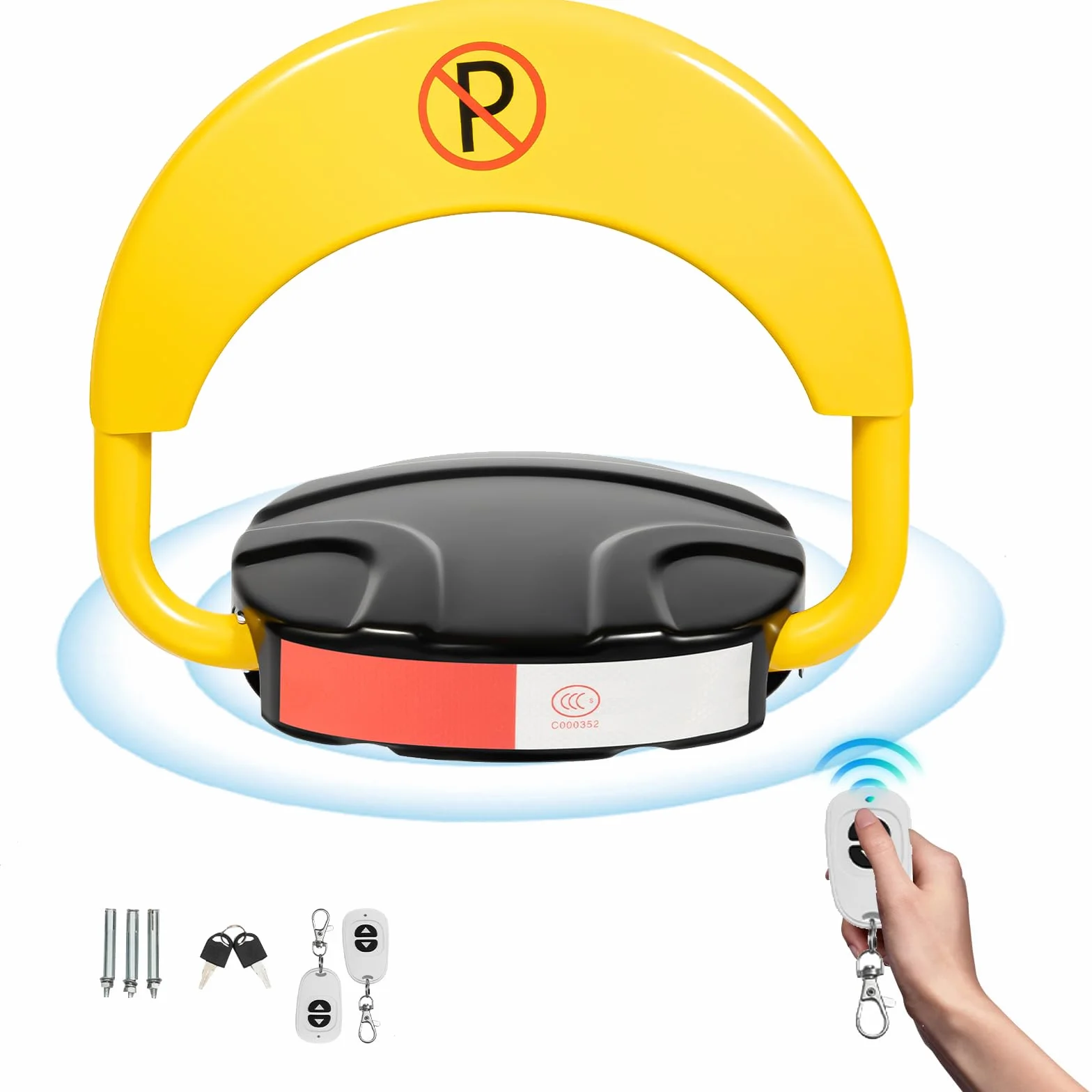 Blocco per parcheggio, barriera con telecomando, blocco per parcheggio pieghevole, delimitazione del parcheggio, blocco per parcheggio elettrico, grado di protezione IP67, braccio girevole
