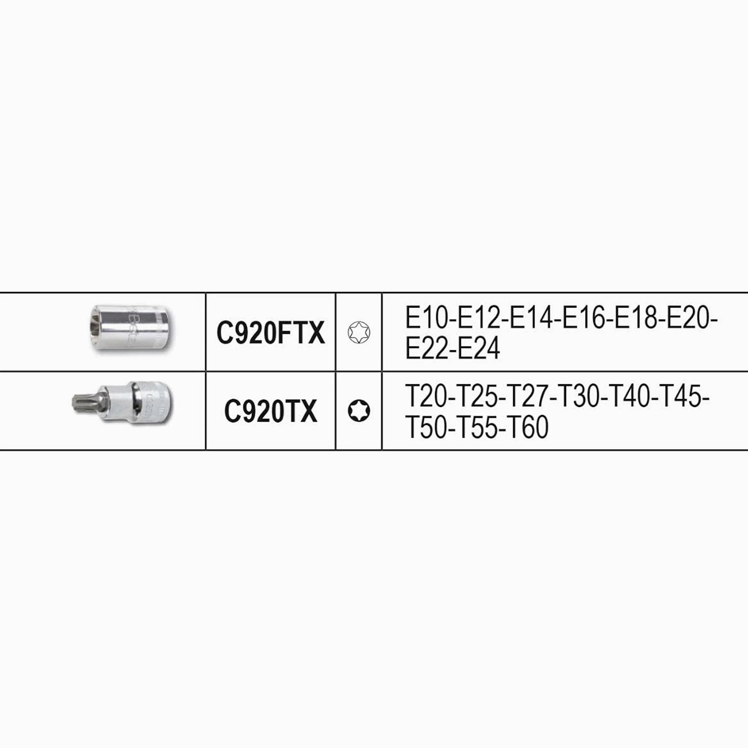 Beta 923E-FTX/C17 - Assortimento di 17 chiavi a bussola per viti con profilo Torx in cassetta di plastica