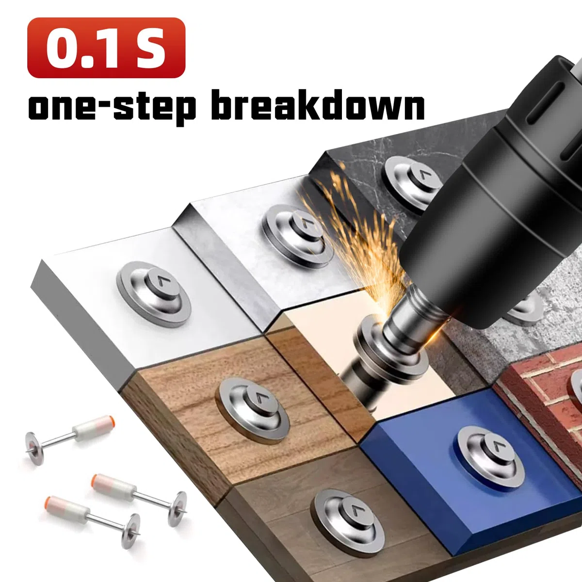 Sparachiodi Pistola Sparachiodi con 100 Chiodi Tondi, Mini Sparachiodi Manuale per Cemento e Ferro Attrezzo per Rivettare le Pareti, Portatile Nail Gun con Occhiali di Protezione, per Fissare Chiodi