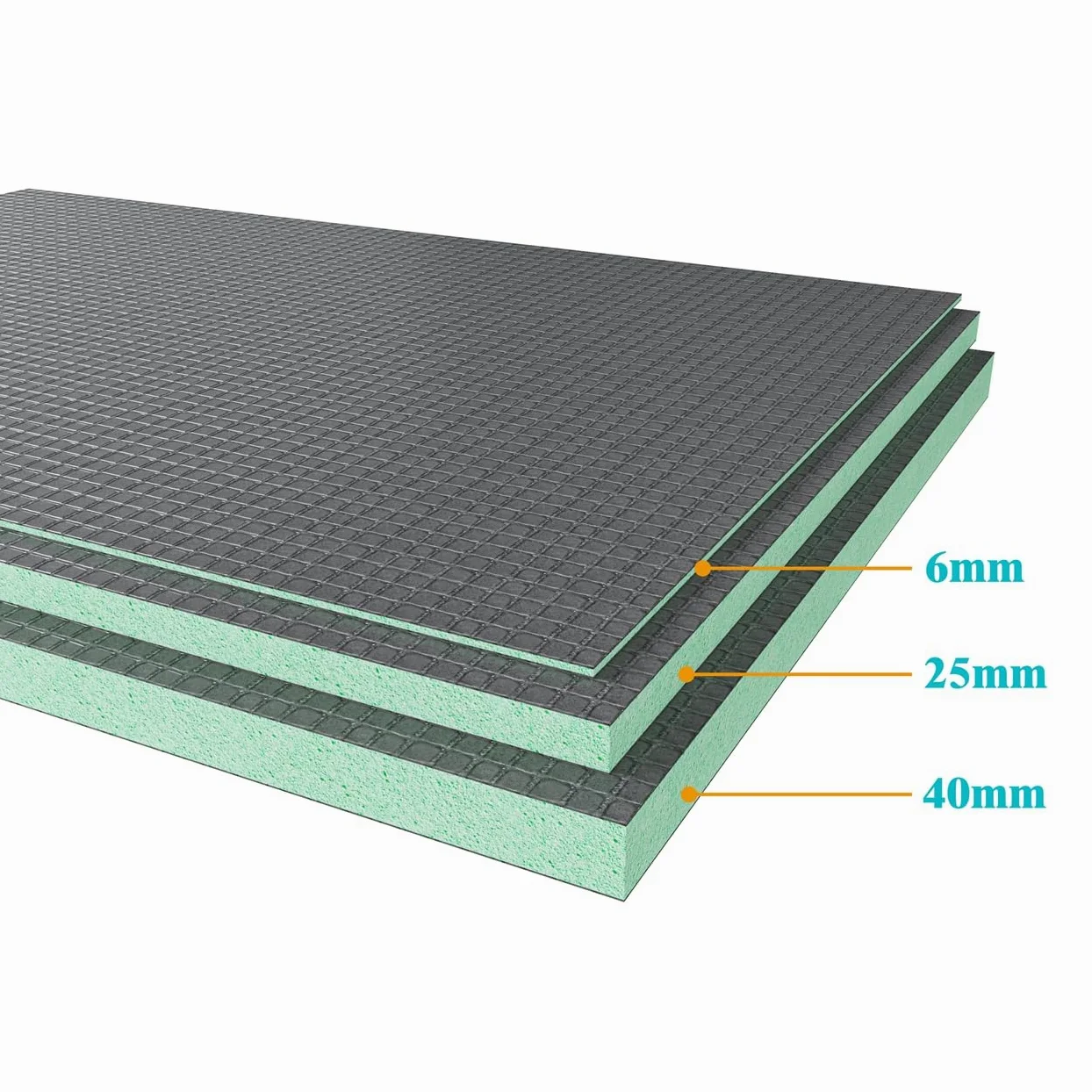 Pannello di Costruzione da Piastrellare in Estruso Polistrirene Rigido XPS Isolamento della Casa e del Bagno 1250x600X6 mm (5 pezzi/set)