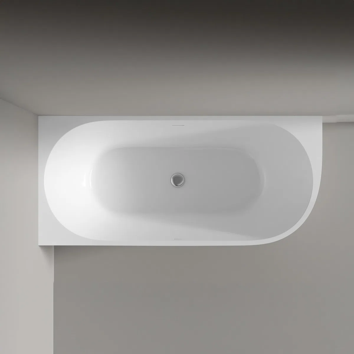 Vasca da bagno freestanding NOVA CORNER - bianco - installazione a sinistra - 170 x 78 cm - Senza rubinetteria, Sistema drenaggio:Senza sistema di drennaggio, Bianco lucido
