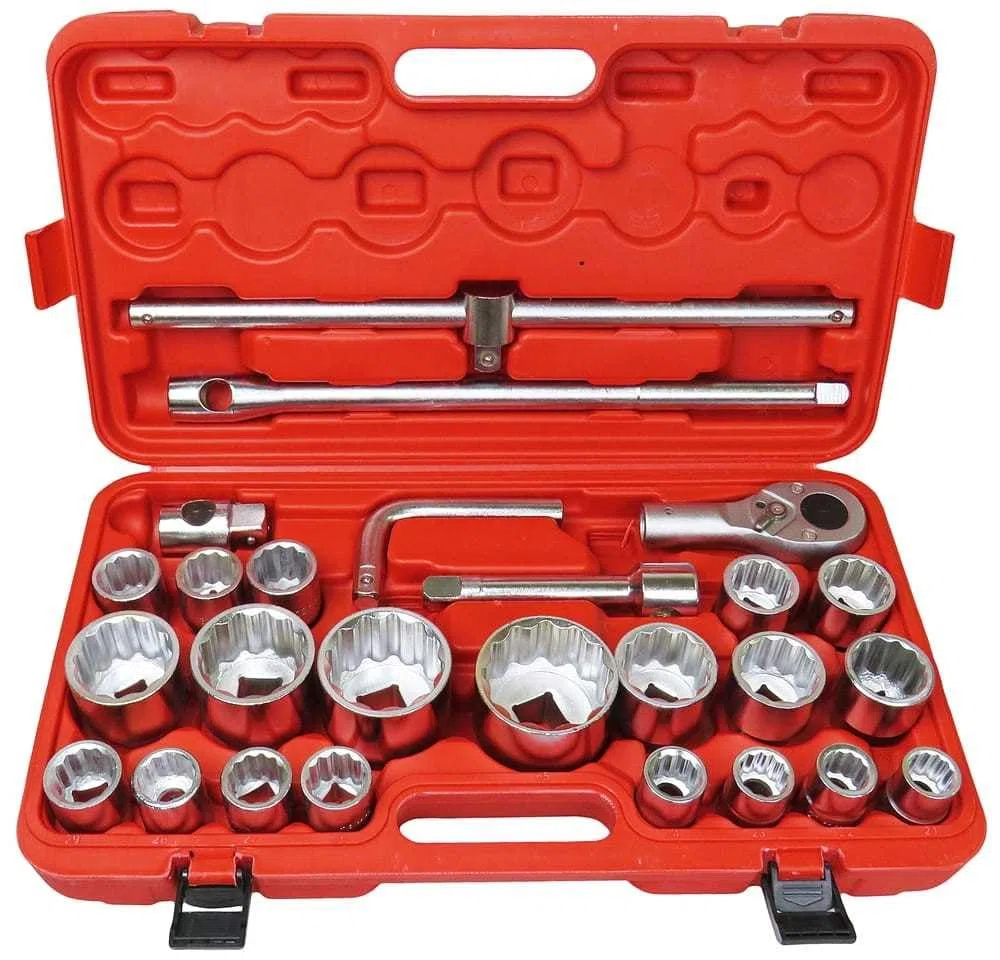 Kit set 26 Chiavi a Bussola 3/4" e 1" pollice boccola grande 21-65mm Cricchetto per auto camion trattore
