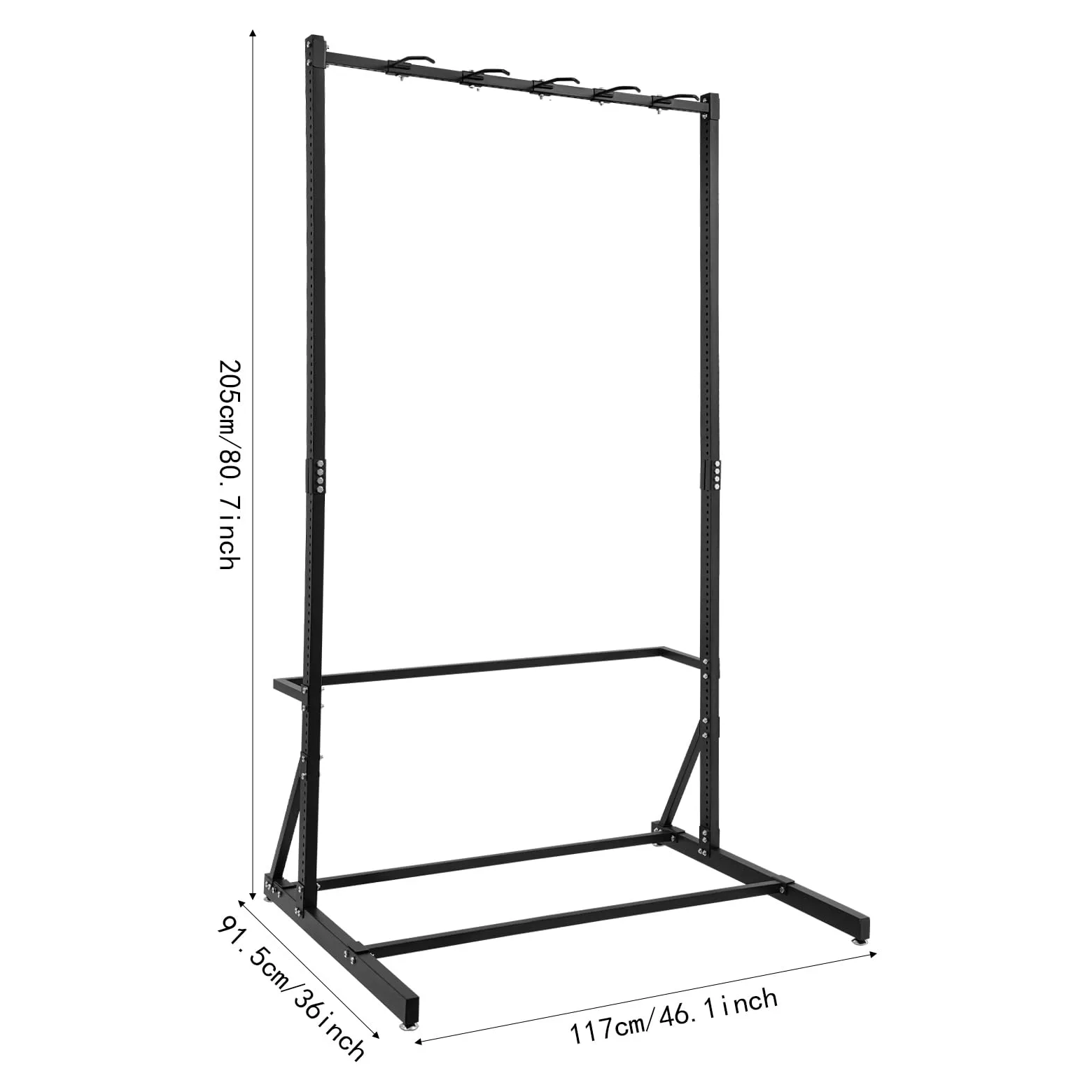 Supporto indipendente per 5 biciclette, porta bici verticale, organizer per biciclette, per garage, officine e negozi di biciclette, capacità di carico 150 kg
