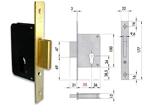 CISA 52310-50-0 SERRATURA INFILARE CILINDRO SAGOMATO BQ F22