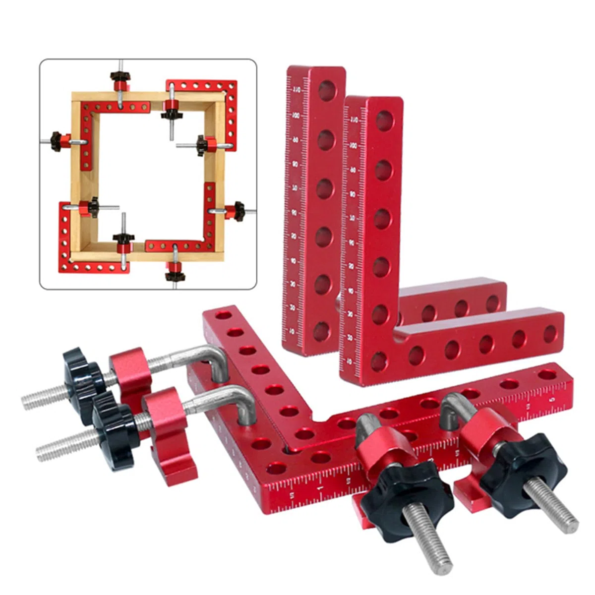 BIGP Morsetto Squadra di Posizionamento a 90 Gradi, 140 mm/5.5 pollici Alluminio Righello di Posizionamento ad Angolo Retto, Strumento da falegname la lavorazione del legno per Cornice, Armadi