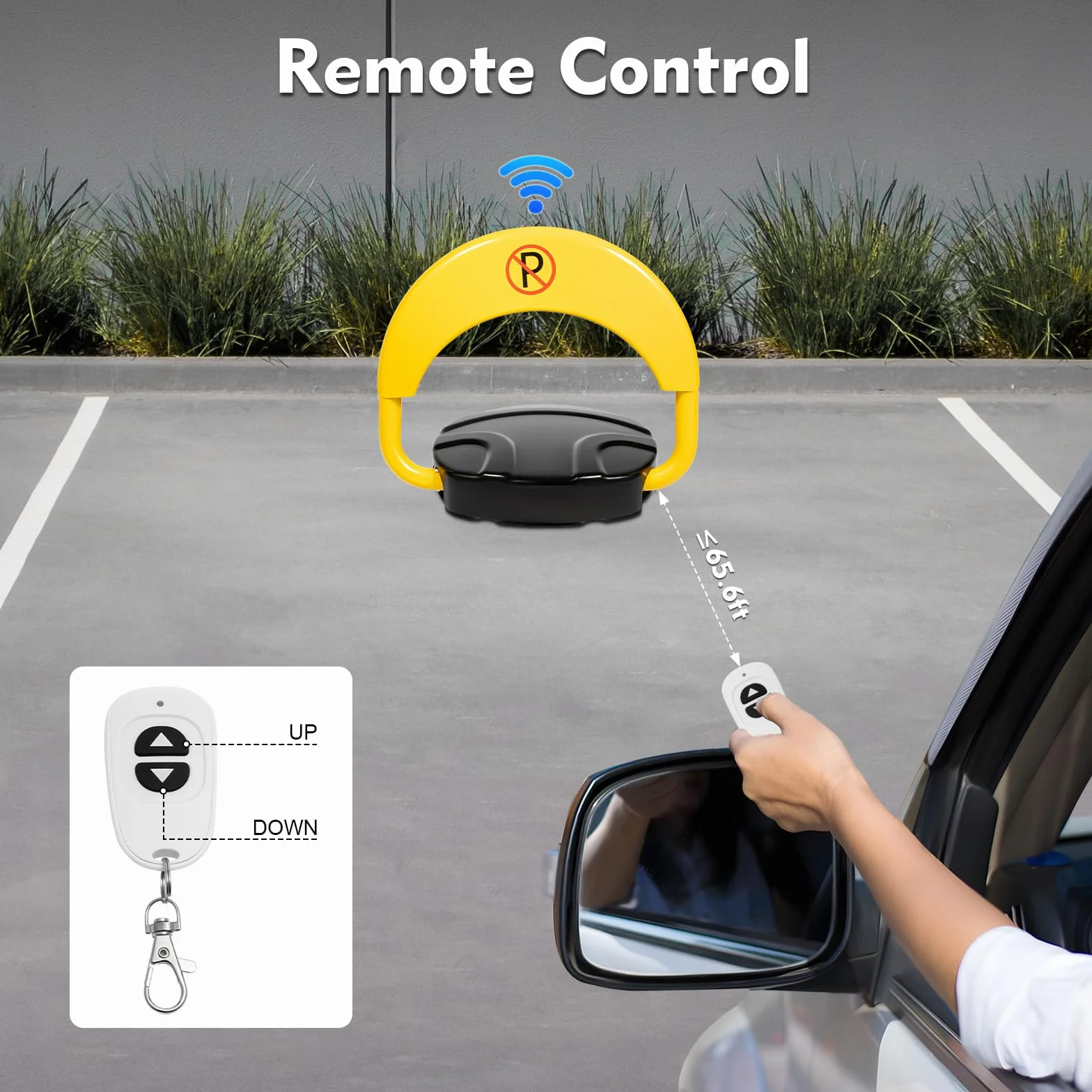 Blocco per parcheggio, barriera con telecomando, blocco per parcheggio pieghevole, delimitazione del parcheggio, blocco per parcheggio elettrico, grado di protezione IP67, braccio girevole