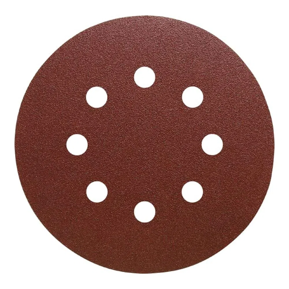 342418 PS 22 K - Dischi con supporto in carta, con velcro, per legno, metallo, universale, forma forata GLS74, grana 60, diametro 150 mm, 50 pezzi