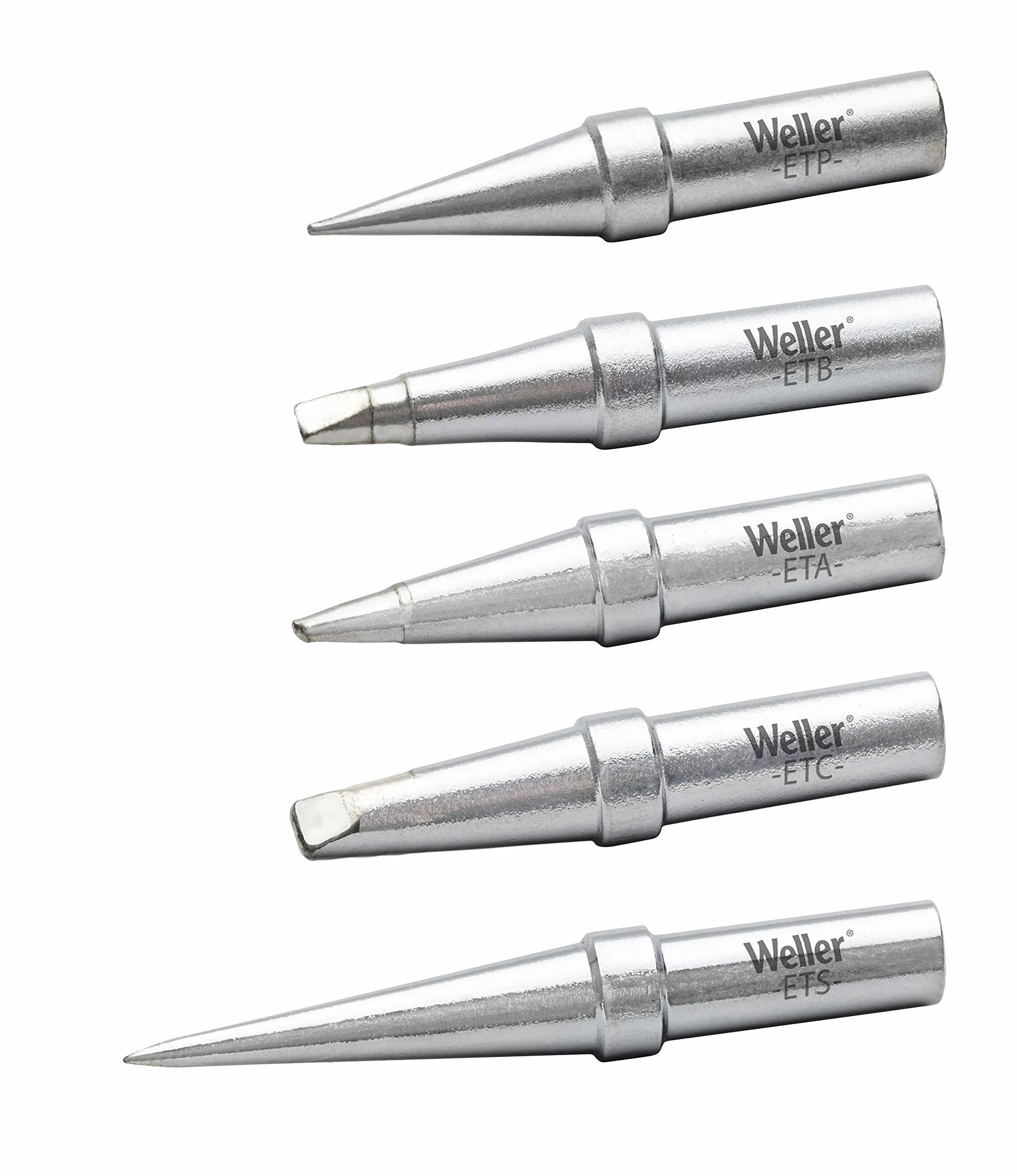 Weller WE1010 - Set di punte per saldatura ETA, ETB, ETC, ETP, TETS, 5 pezzi