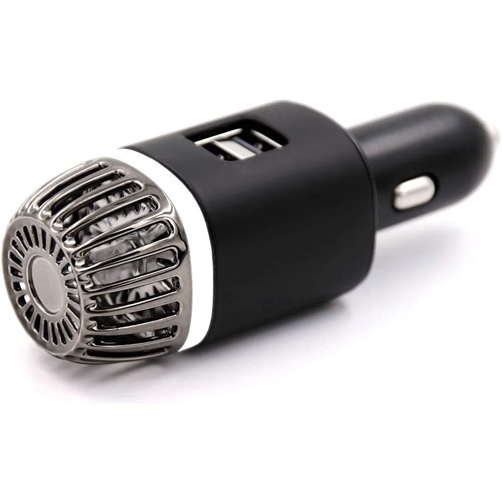 Baceyong purificatore d'aria per auto a ioni negativi con caricatore USB doppio, rimuove odori, fumo di sigaretta, inquinamento ambientale, polline e peli di animali.