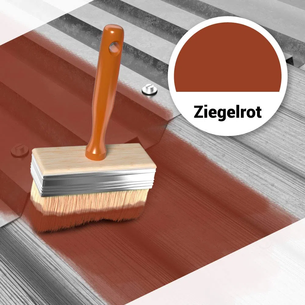 Vernice per tetto, 12 kg, vernice per tetto, membrana polimerica flessibile, resistente alle intemperie, rosso mattone RM46