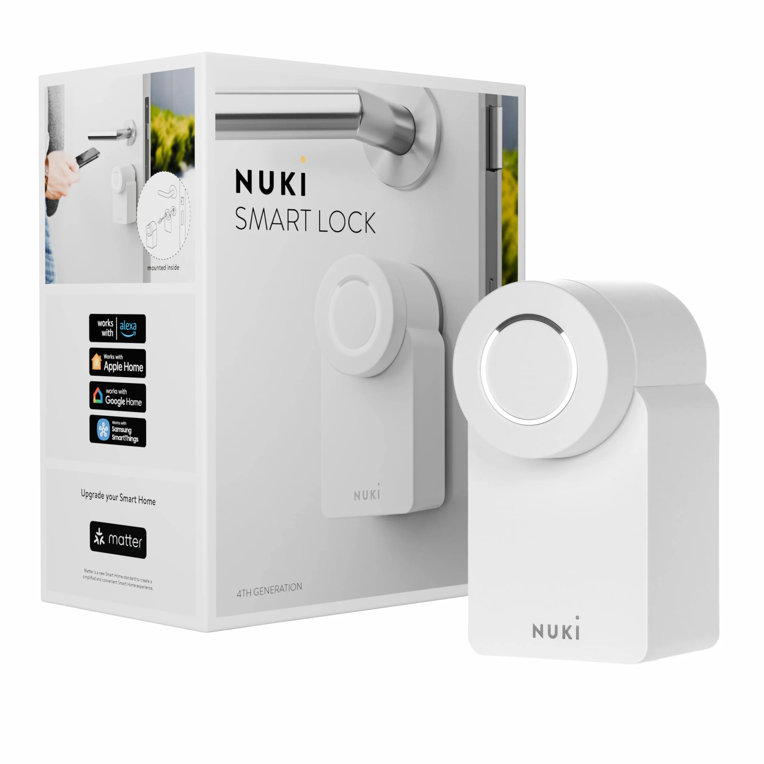 Nuki Smart Lock 3.0, serratura intelligente per accesso senza chiavi senza rimodellamento, serratura elettronica aggiornabile, certificazione AV-TEST, bianco