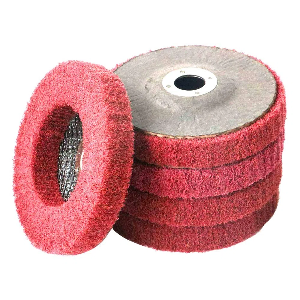 Dischi Giranti Abrasivi Di Polietilene Poliammide, Fibra Molatura per Lucidatura, rimozione Vernice, Pulizia Ruggine, (5 Pcs/100 mm) per Smerigliatrice angolare