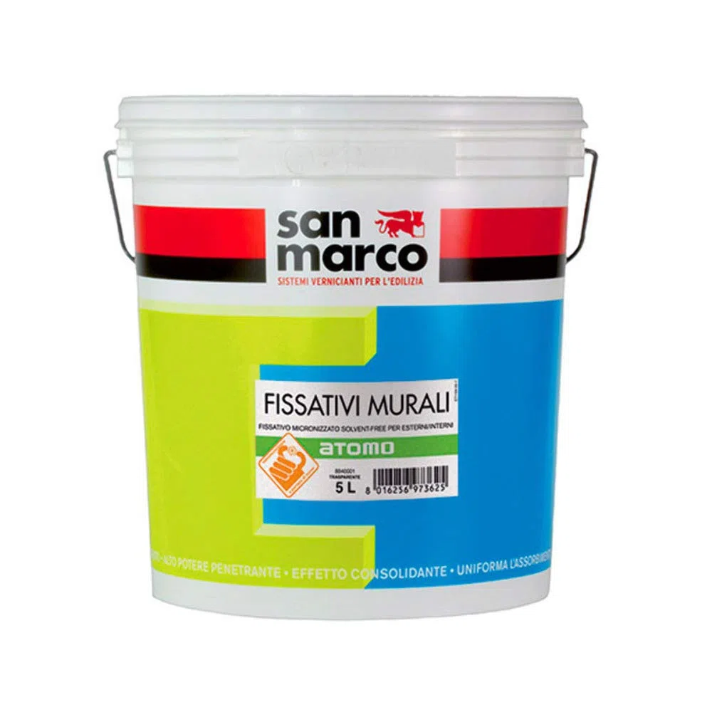 San Marco ATOMO Fissativo murale inodore per esterni e interni, colore: Trasparente, size: 5 lt
