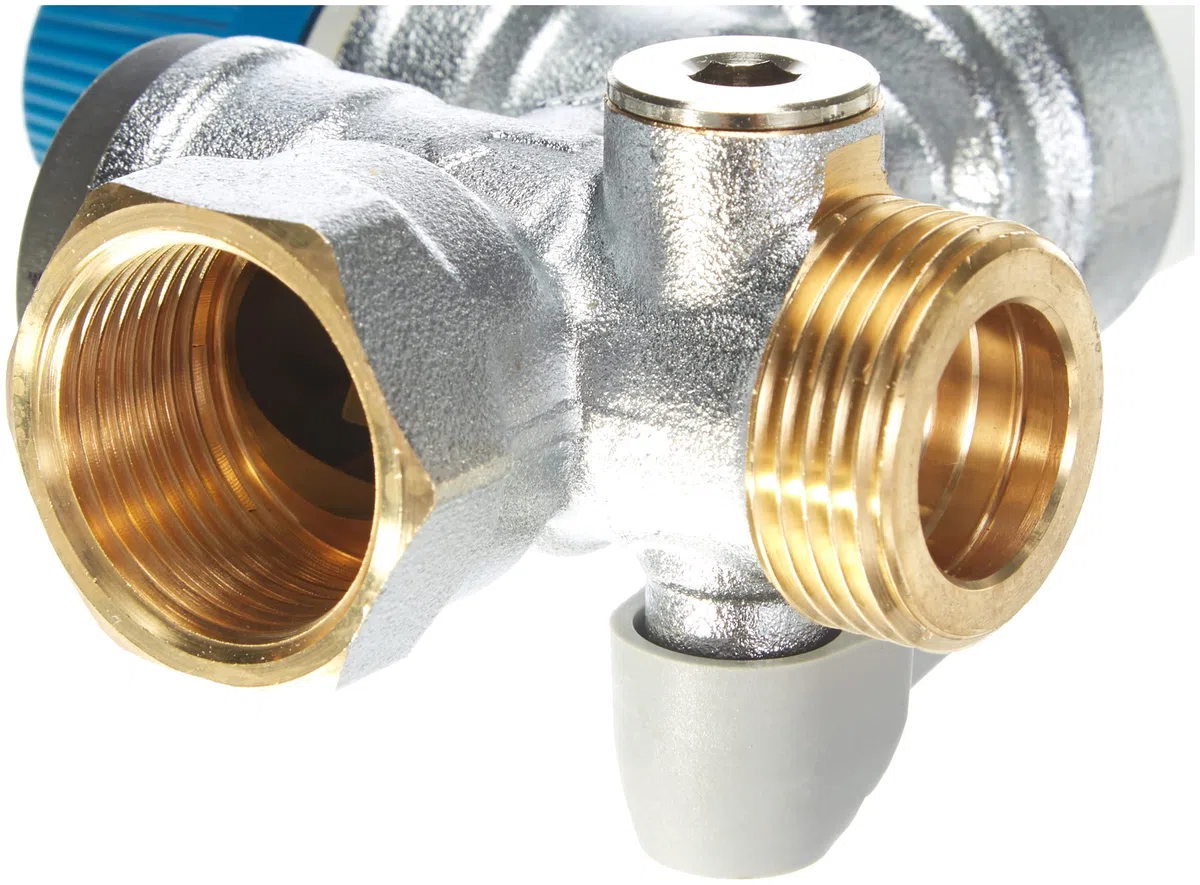 Caleffi 526152 - Gruppo sicurezza caldaia e batteria con valvola di intercettazione e valvola direzionale controllabile, 10 kW, 3/4