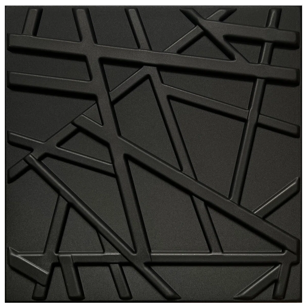 DECCART - Pannelli Decorativi Per Pareti 3D - Pannelli Murali - Pannello Decorativo Parete - Polistirolo PSE - 50x50 cm Line, Nero,5m2