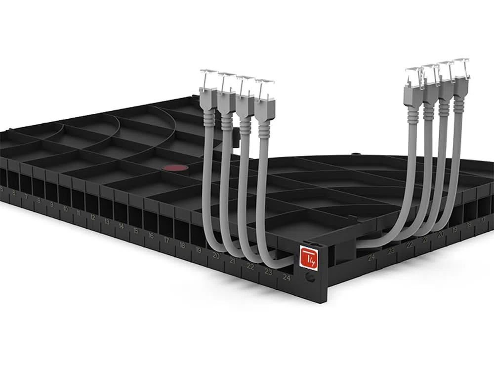 Techly Professional 367720 Mensola Gestione Cavi su Rack 19" 24 Porte P.800 mm Nero
