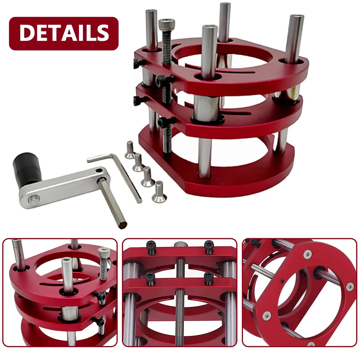 router Ascensore, tavolo per set 3 piastre inserti, sistema sollevamento preciso, supporto base, sollevamento massimo 51mm argento