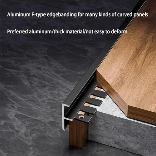 Profilo per scale in metallo per laminato e piastrelle, pieghevole, forma a F, 90 cm, 3 pezzi, finitura opaca