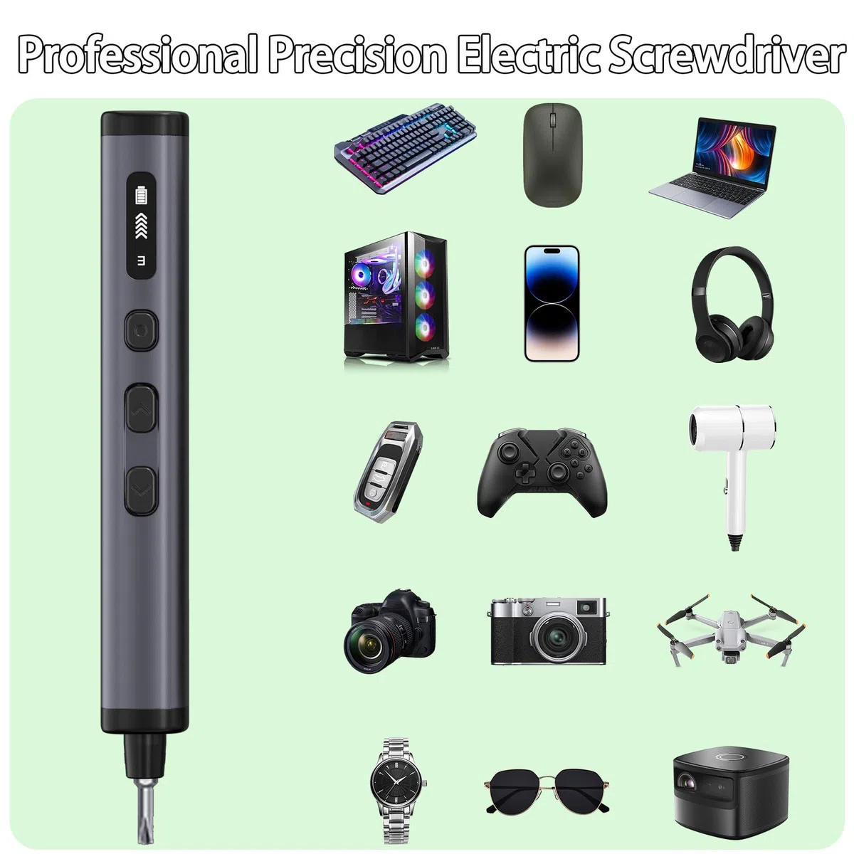 Set di cacciaviti elettrici, 78 in 1, set di cacciaviti elettrici di precisione con 72 punte magnetiche, custodia magnetica, kit di strumenti di riparazione per computer, telefono, laptop ed