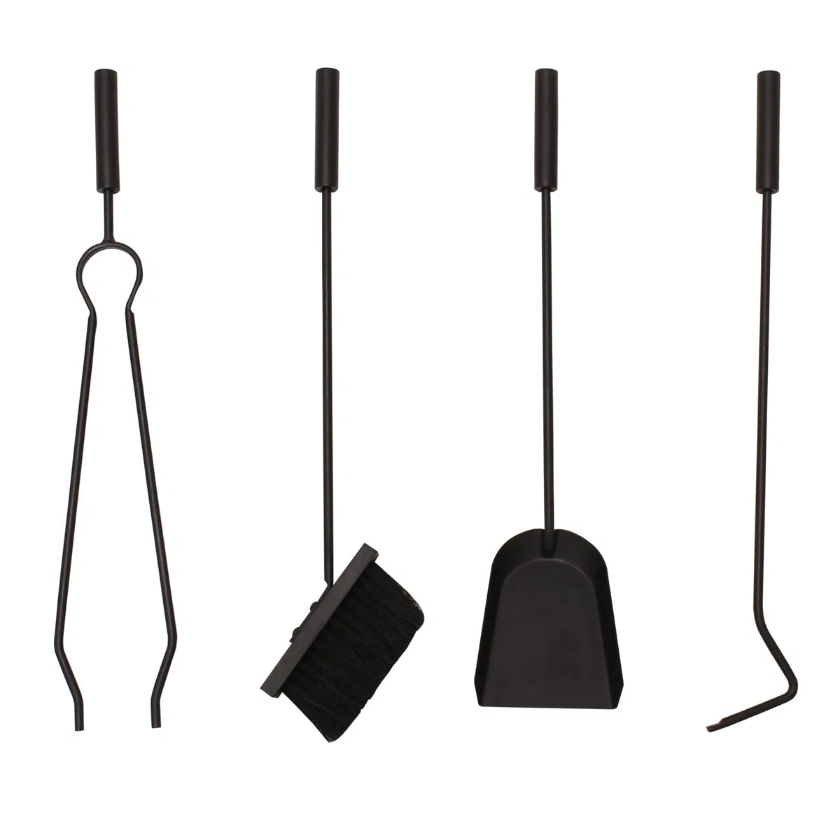 JVL Lambeth Contemporaneo Camino Arco Set di Utensili, Acciaio, Nero, 23 x 14 x 66 cm, 4 Pezzi