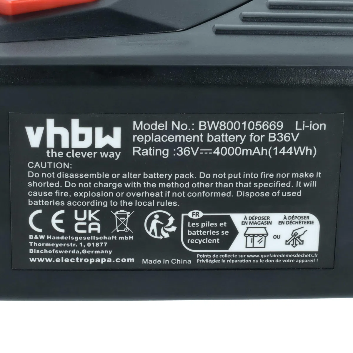 vhbw 2x batteria sostituisce Hilti B36/5.2 per utensile (4000 mAh, Li-Ion, 36 V)