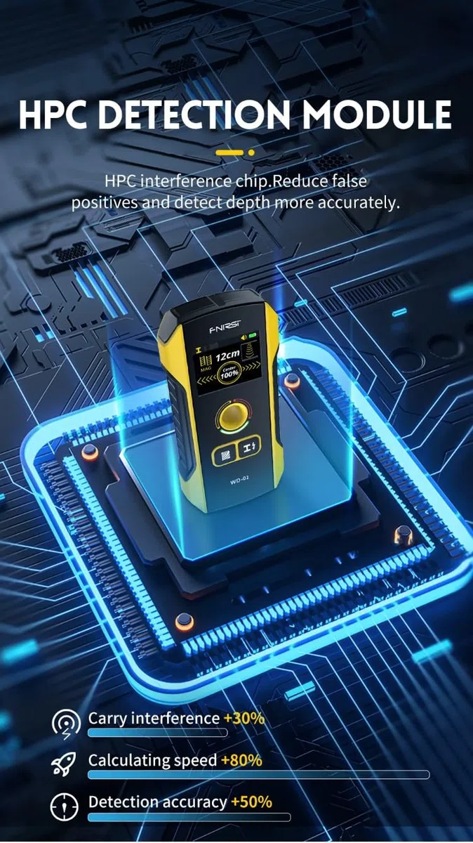 WD-02 Misuratore Dello Spessore Delle Pareti, Display A Colori Ad Alta Definizione Alta Sensibilità Profondità Di Rilevamento Fino A 120 Millimetri Rileva Metalli, Cavi E Pali Di Legno
