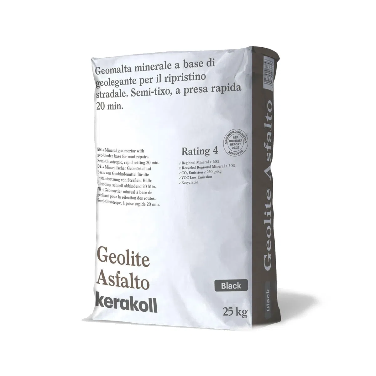 Kerakoll Geolite Asfalto Geomalta per Ripristino Stradale Presa Rapida 20 minuti Confezione 25kg
