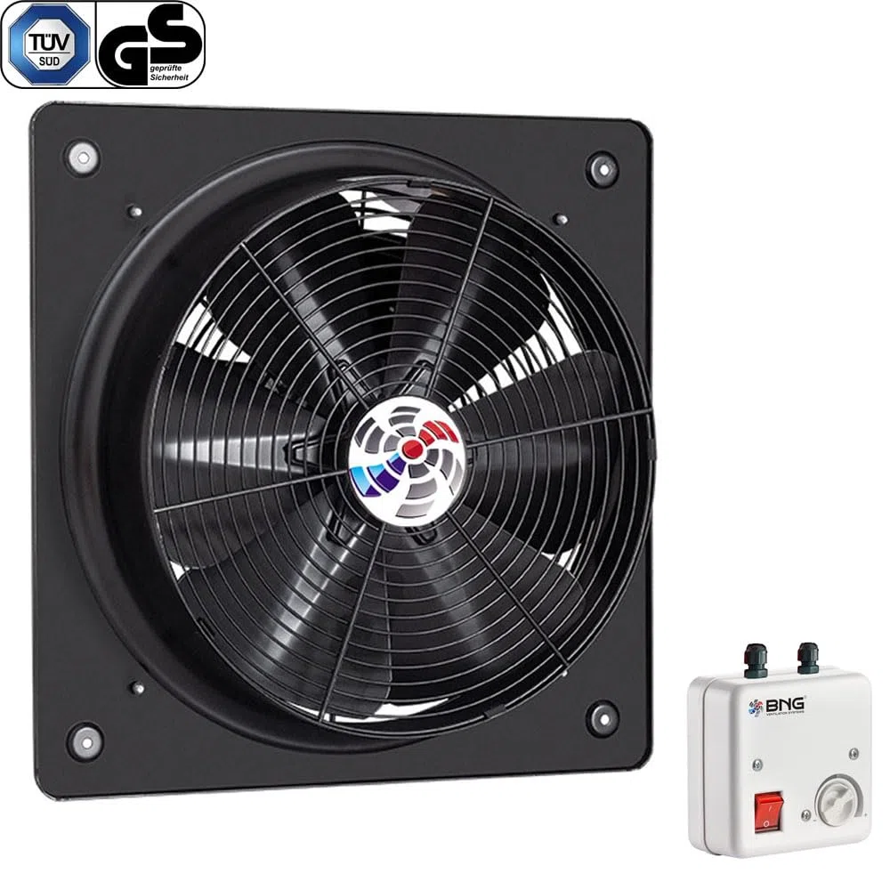 BSMS, ventilatore assiale da 230 V, ventilatore da parete e finestra, ventilatore da parete assiale, ventilatore da parete con regolatore di velocità 5 A (600)