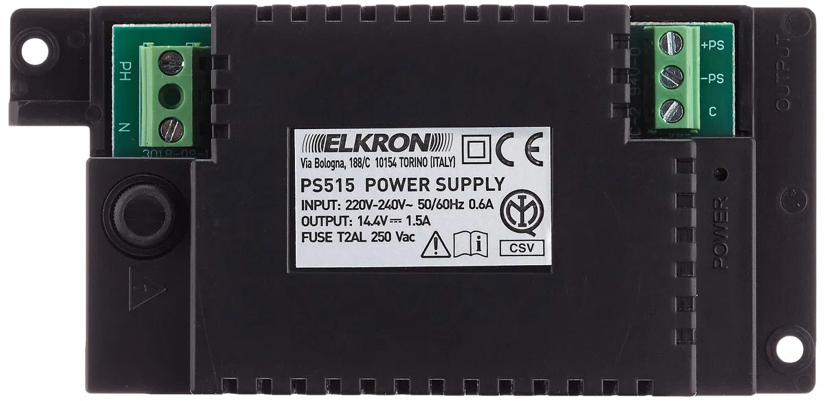 ELKRON 80PS4200115 - PS515 Alimentatore di ricambio per centrali di allarme, 14,4V, 1,5A, Nero