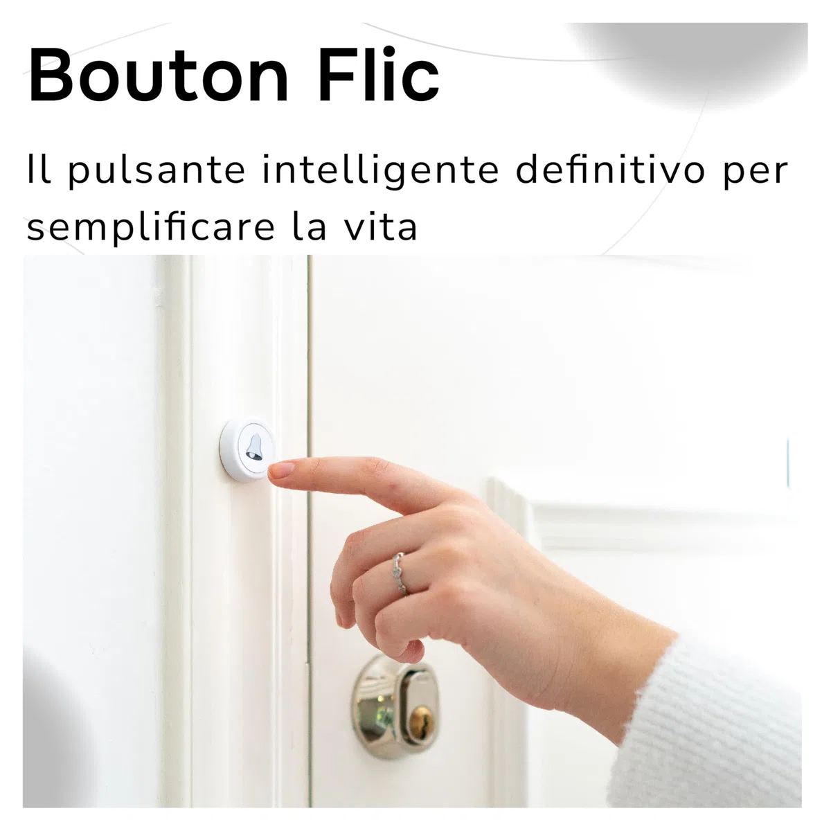 Pulsante Flic Bianco – Confezione da 3: Controlla luci, musica e altro con pressione, doppia pressione, mantenimento. Compatibile con Alexa, HomeKit, Matter. Configurazione via app, Bluetooth/Wi-Fi.