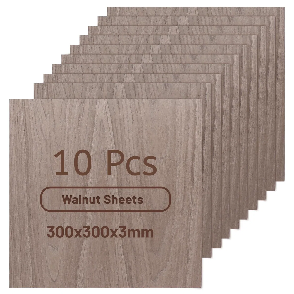 DBREAKS 10 Noce Pannello Legno Fai Da Te da 3 mm, 300 x 300 x 3 mm, per Taglio laser, Incisione a Laser, Modello