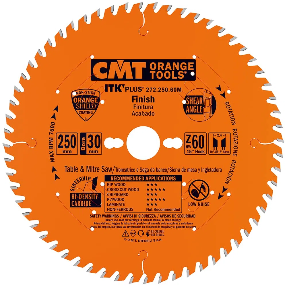 CMT 272.250.60M Lama Circolare Itk-Plus per Taglio Traverso Vena, Arancio