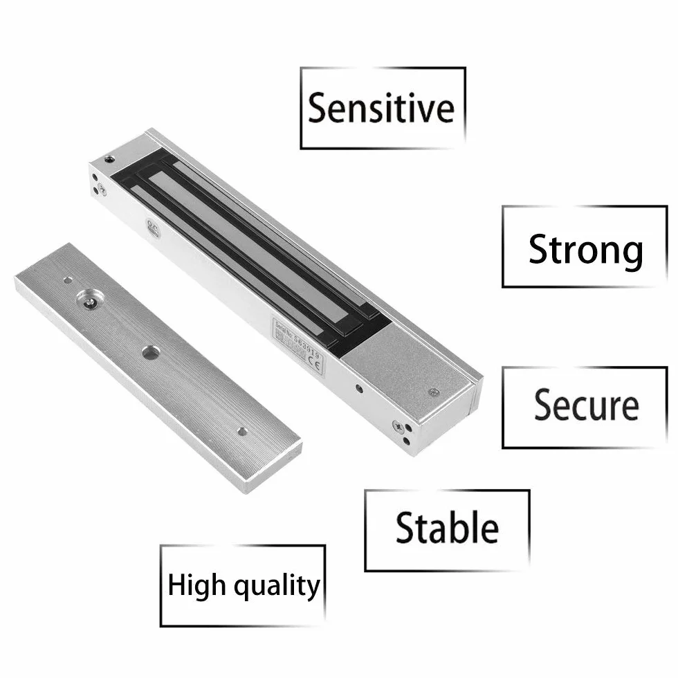 YAVIS (Impermeabile) Serratura Magnetica Elettromagnetica Porta Singola 280KG (600 LB) DC 12V Serratura Elettrica Fail safe NC Stile Elettrica Forza di Tenuta per Controllo di Acesso