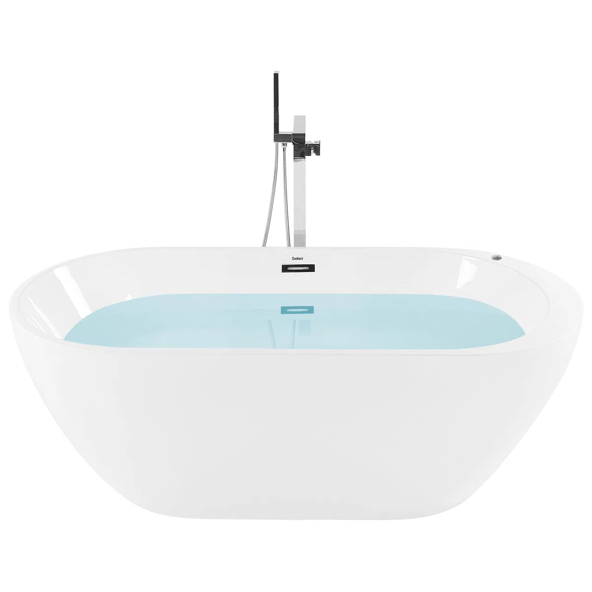Vasca da Bagno Freestanding Idromassaggio con Luci LED Bianca 170 cm
