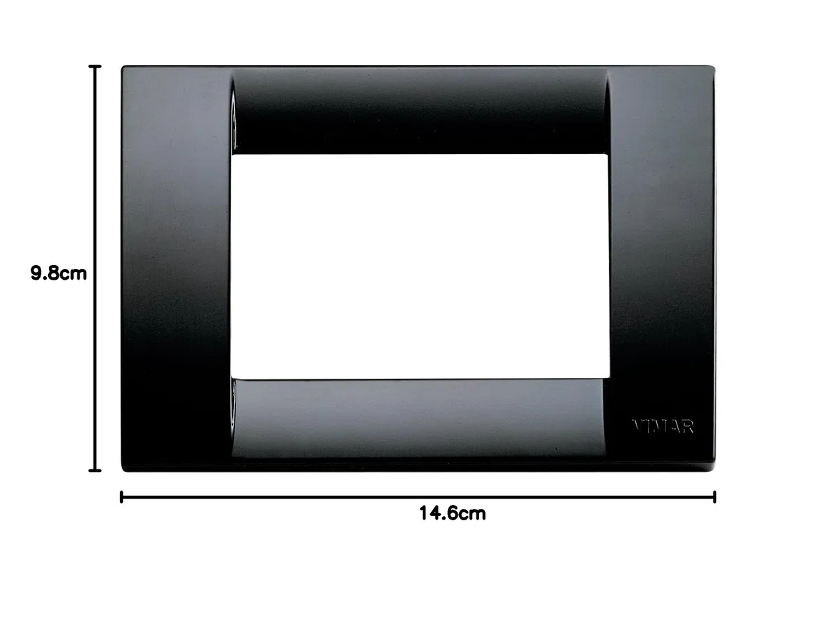 Vimar Idea 0T16743.16 Placca Classica 3 moduli in tecnopolimero, 10 pezzi, nero