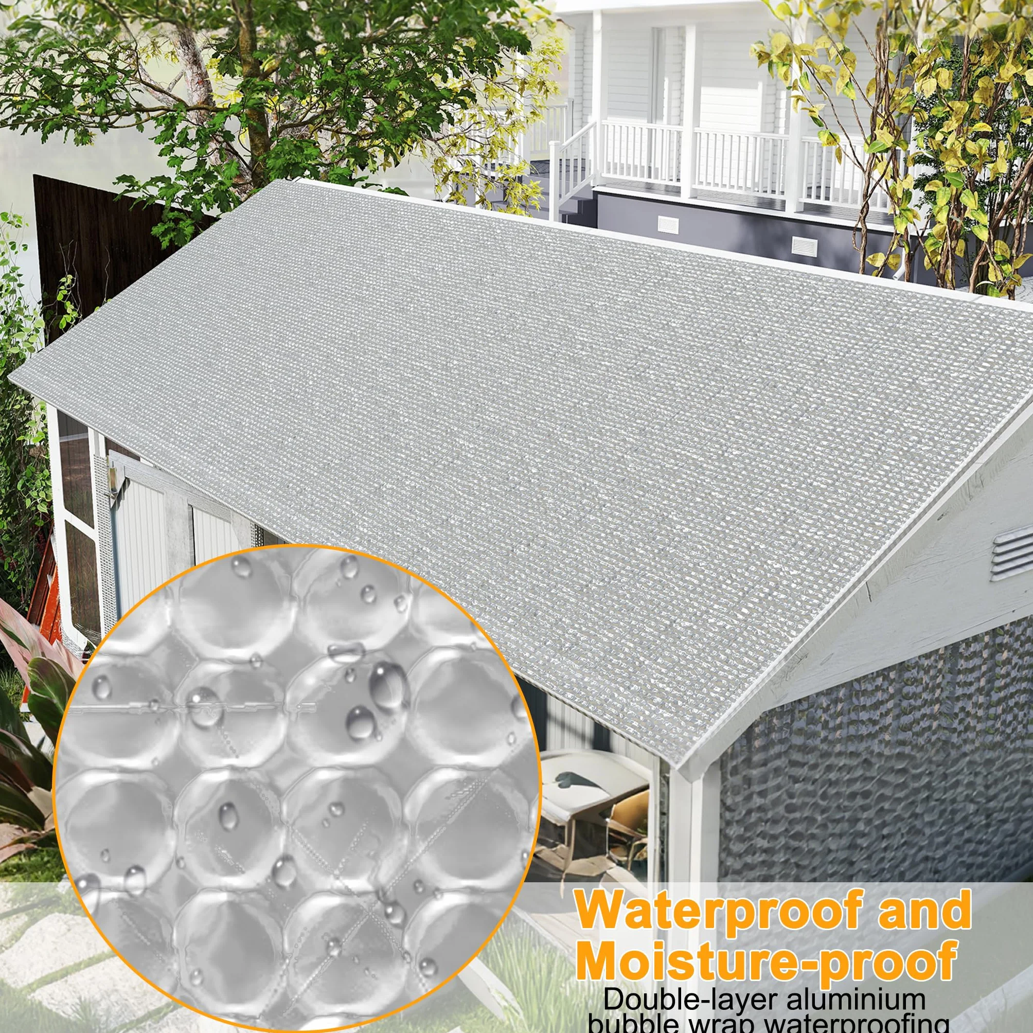 YRHome Pellicola isolante isolante per termosifone, pellicola isolante per riscaldamento a casa, protezione dal freddo, isolamento termico per campeggio, piscina, auto (0,6 x 20 m, 12 ㎡)