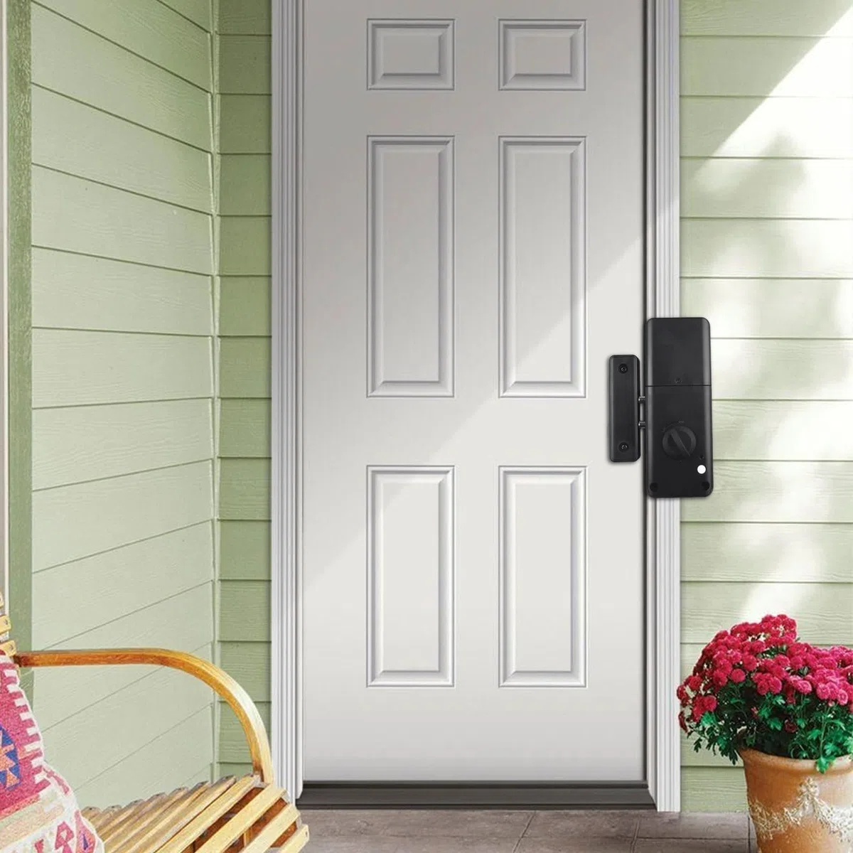 Smart Lock, serratura per porta d'ingresso senza chiave, serratura elettronica con impronte digitali, serratura intelligente WiFi per controllo app TTlock, serratura di sicurezza domestica (nero)