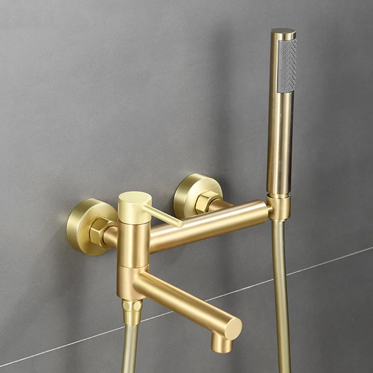 Rubinetto Vasca Da Bagno,Miscelatore per vasca da bagno e doccia, rubinetto a parete per vasca da bagno e doccia, rubinetto per vasca da bagno in oro spazzolato, rubinetti per vasca con miscelatore p