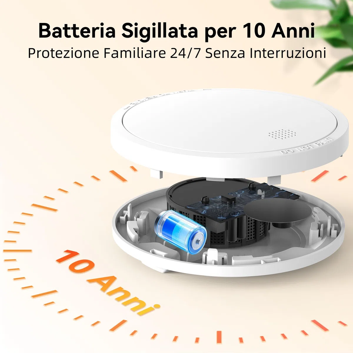 Rilevatore di Fumo con Batteria da 10 Anni, Allarme Incendio Conforme Allo Standard EN14604, 6 Pezzi