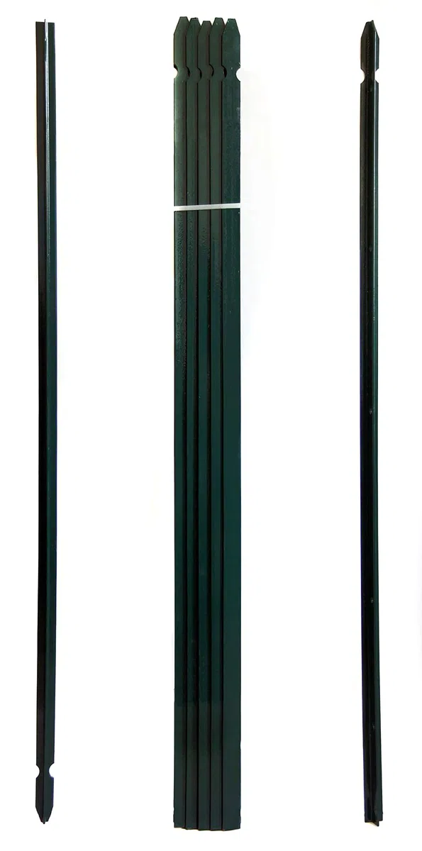 NEXTRADEITALIA CF da 10PZ Paletto a T altezza 200 CM sezione mm 30x30x3 PLASTIFICATO Palo Verde da GIARDINO recinzione in ferro