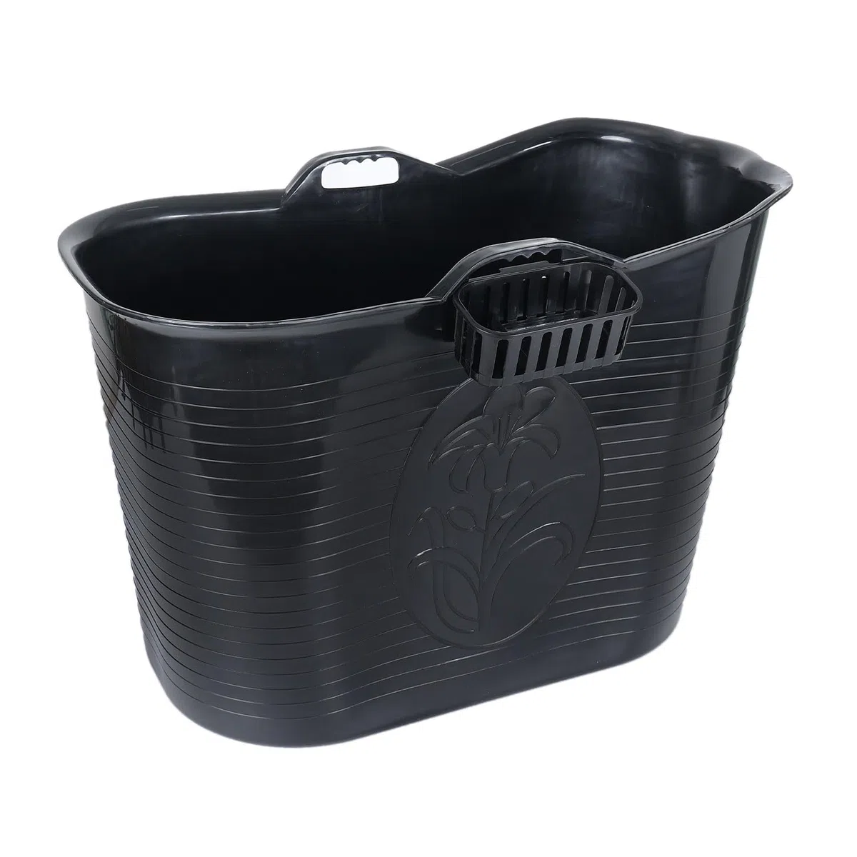 FLINQ Bath Bucket Nero - Vasca da Bagno Portatile per Adulti e Bambini - Ideale per Piccoli Bagni - Vasca in Plastica XL per Doccia