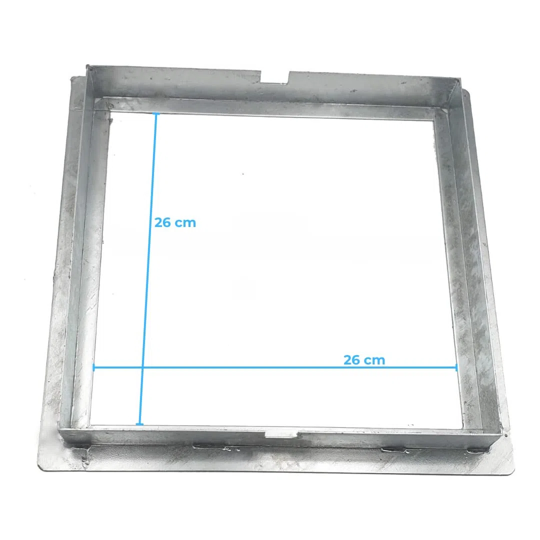 EINSIDE Sigillo zincato pesante porta pavimenti, Chiusino zincato botola a scomparsa altezza 8 cm, 30 x 30 cm