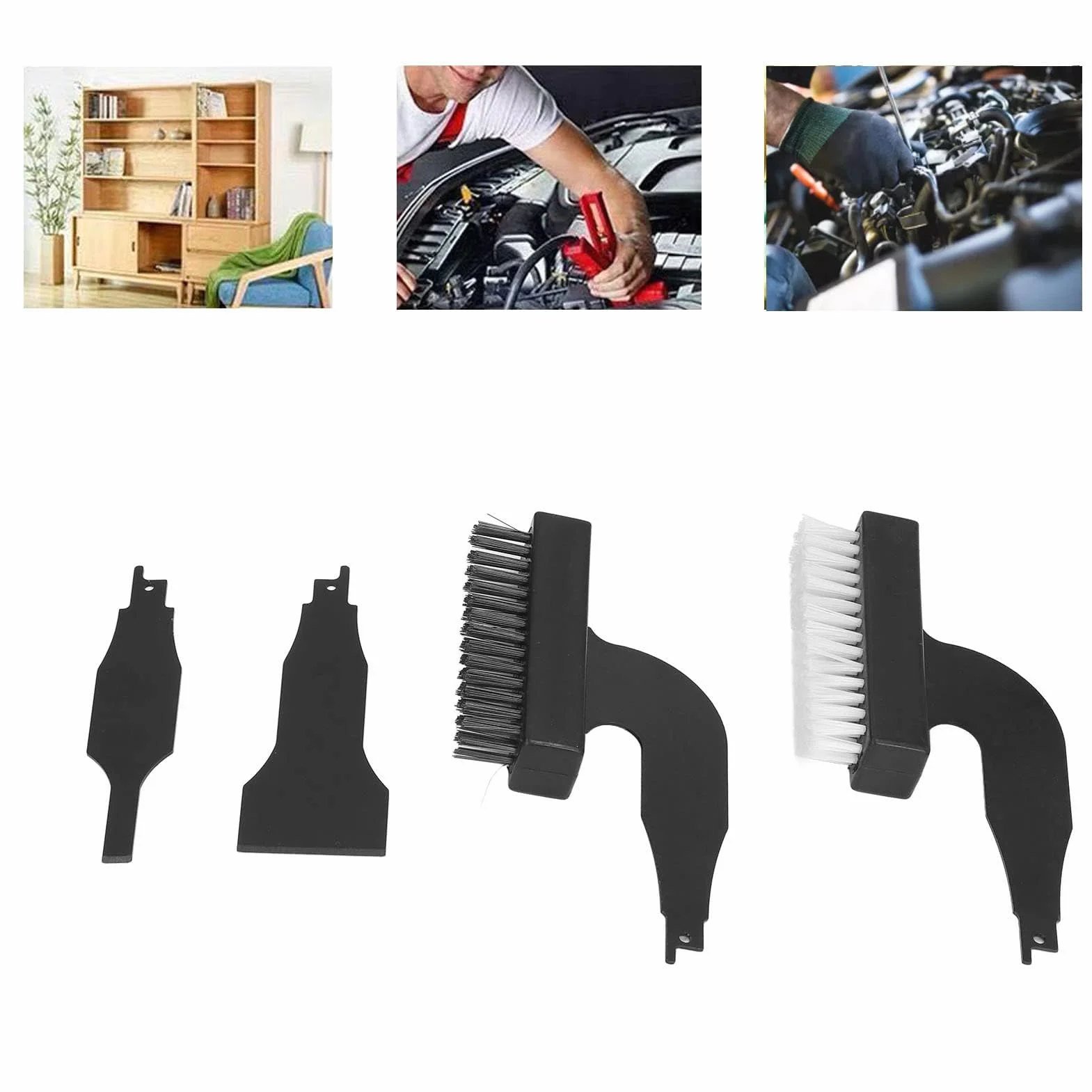 Kit Spazzola Spatola Alternativa 4 Pezzi, Strumento di Pulizia in Nylon per Filo Elettrico Spazzola Pala Strumento per Rimuovere Ruggine