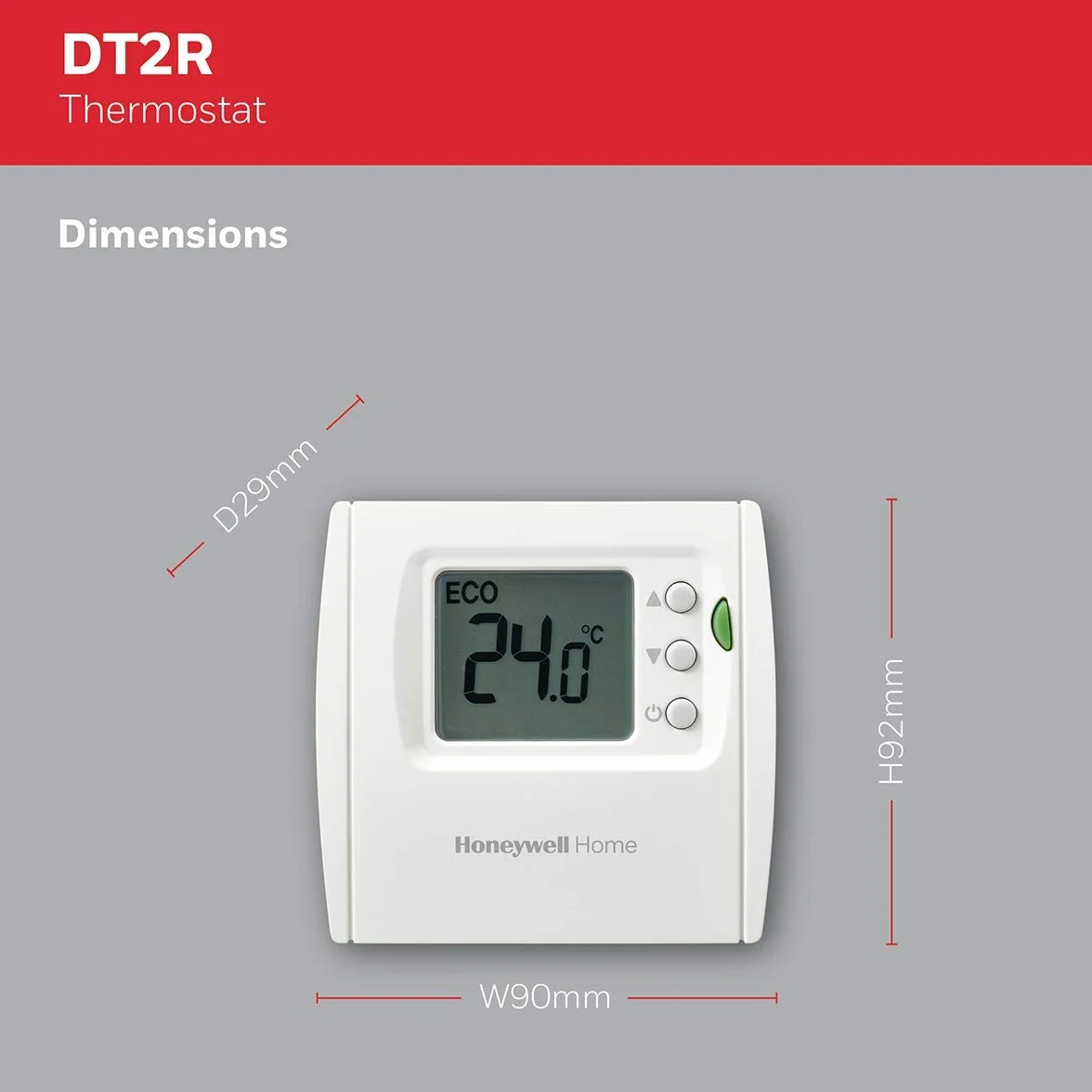 Termostato ambiente Honeywell Home, display a LED di facile lettura ed efficienza energetica, cablato, bianco